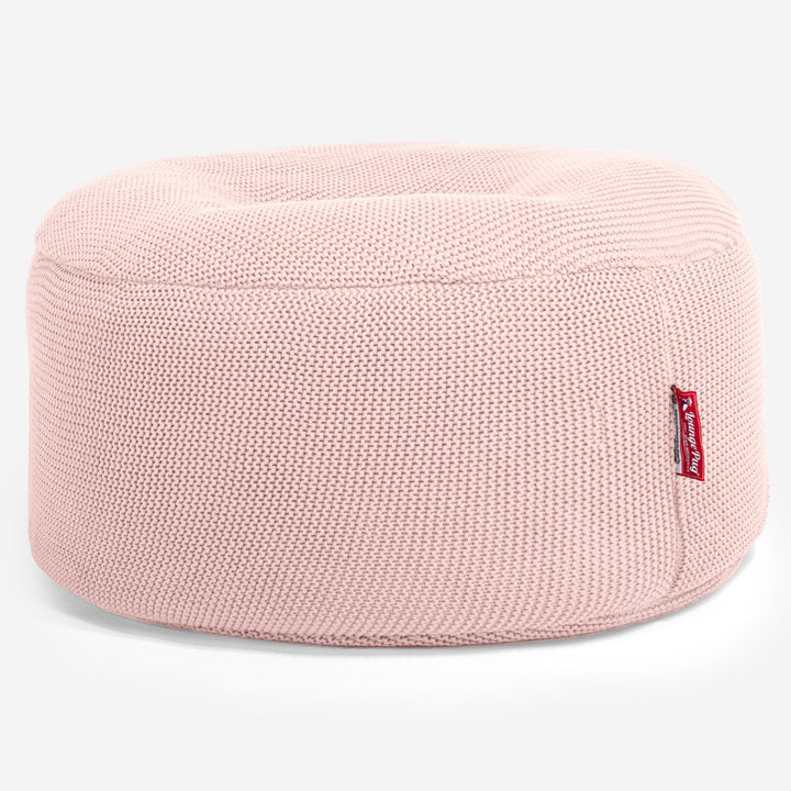 LOUNGE PUG - Sitzhocker Pouf - Sitzpouf - Ellos Gestrickter Baby Pink