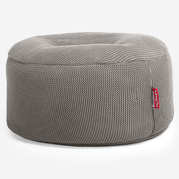 LOUNGE PUG - Sitzhocker Pouf - Sitzpouf - Ellos Gestrickter Grau