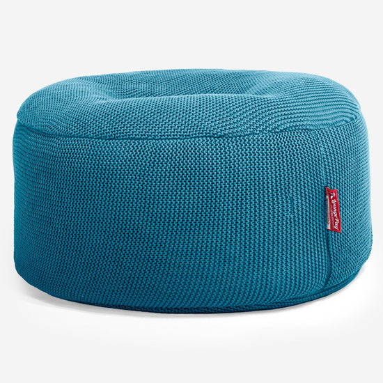 LOUNGE PUG - Sitzhocker Pouf - Sitzpouf - Ellos Gestrickter Türkis