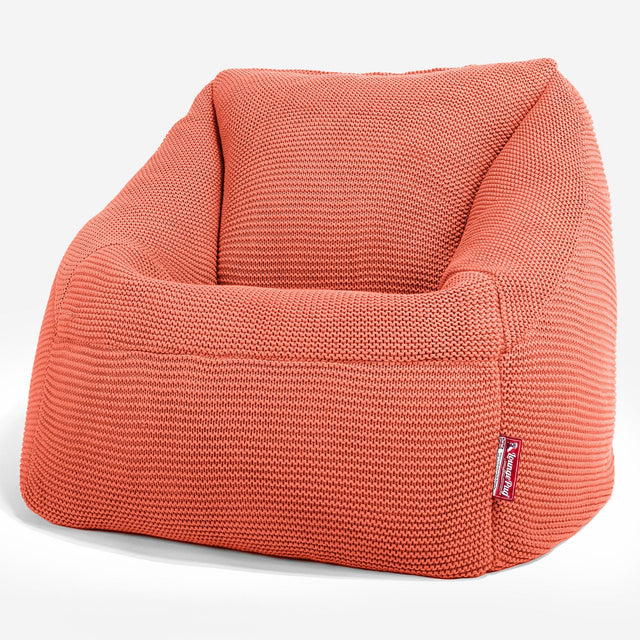 Lounge Pug - Ellos Gestrickter - Nautilus Sitzsack Sessel - Sitzsack Ohrensessel - Koralle