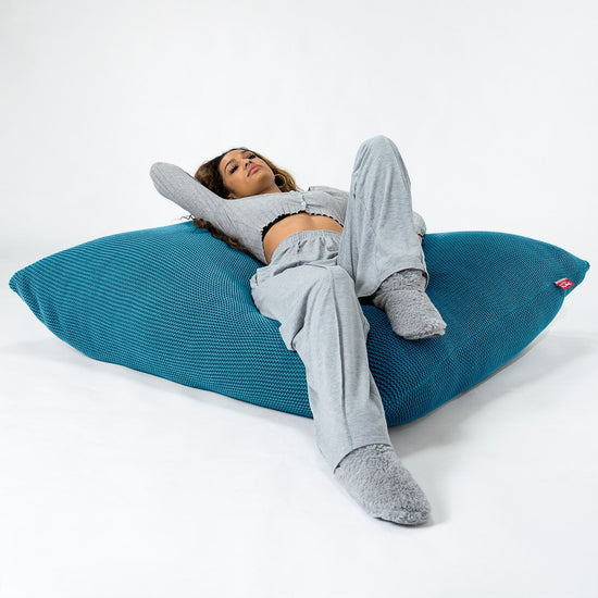 LOUNGE PUG - Riesen Sitzsack XXL - Sitzkissen - Ellos Gestrickter Türkis