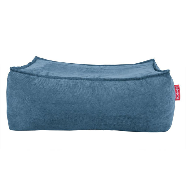 LOUNGE PUG, Groß Fußhocker Pouf, Waffelgewebe Aegean