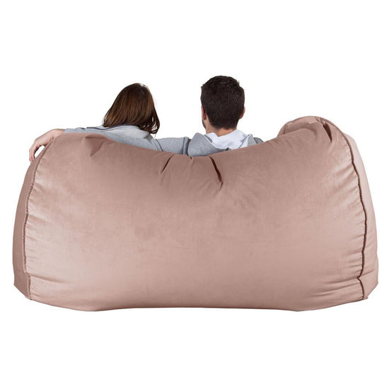 LOUNGE PUG, Riesen Sitzsack Couch, Sitzsack Sofa, Samt Pink