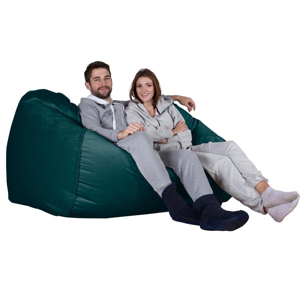 LOUNGE PUG, Riesen Sitzsack Couch, Sitzsack Sofa, Samt Türkis