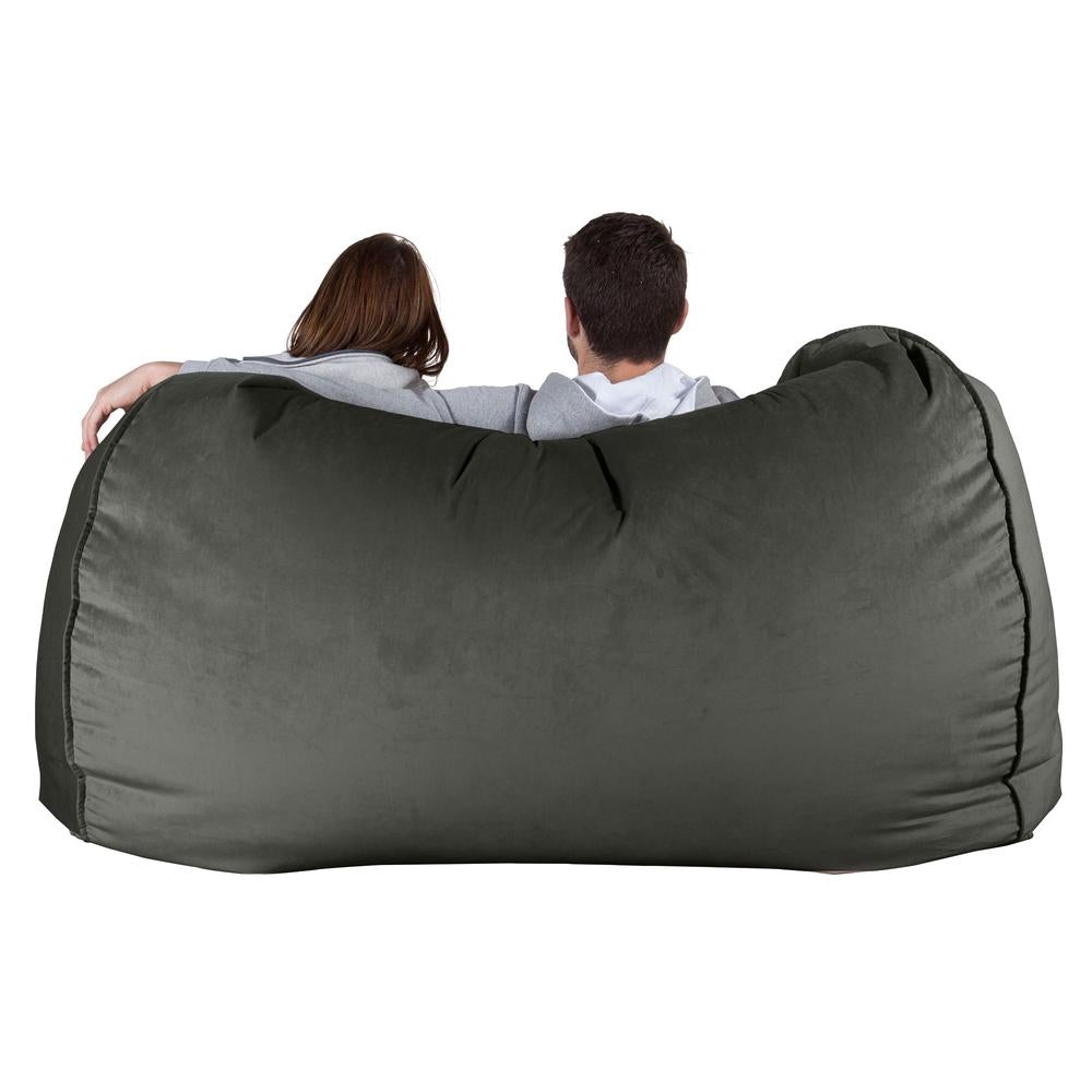 LOUNGE PUG, Riesen Sitzsack Couch, Sitzsack Sofa, Samt Schiefergrau