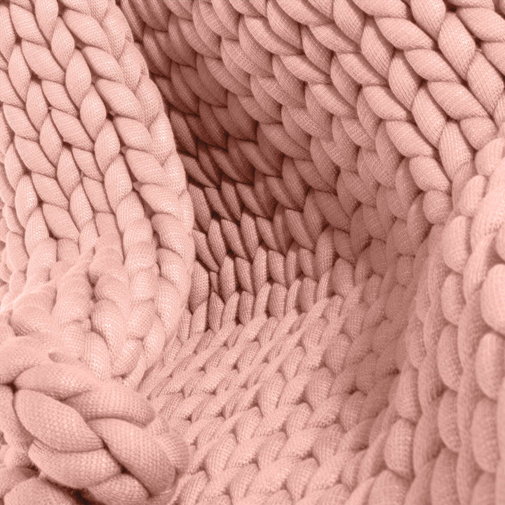 Lounge Pug - Schwere - beruhigende Angst-Gewichtsdecke für Erwachsene - Grobgestrickt Pastellrosa