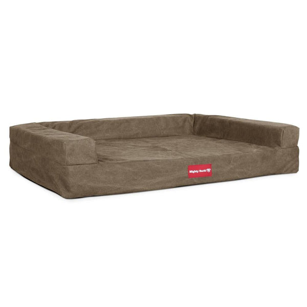 "Die Hundecouch Von Mighty-Bark" Orthopädische Hundesofa, Hundecouch, Klein - XXL - Stonewashed-stoff Erde