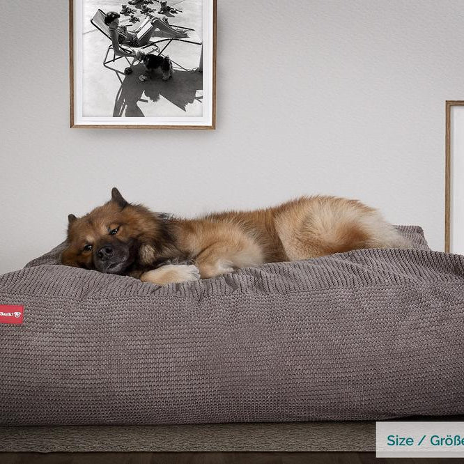 Mighty Bark Die Mega Matratze - Riesen Hundebett - Pom-Pom Anthrazit