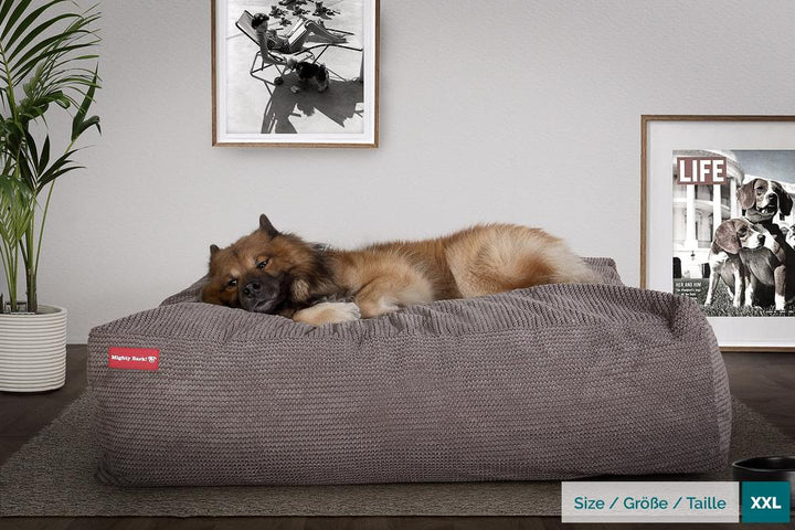Mighty Bark Die Mega Matratze - Riesen Hundebett - Pom-Pom Anthrazit