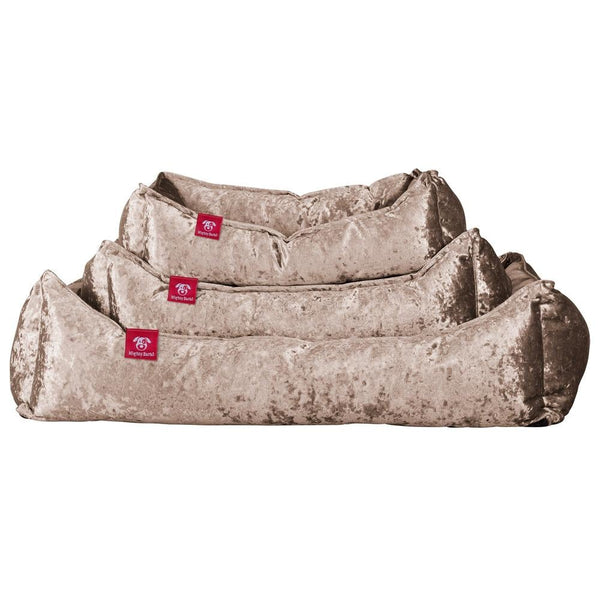 "Das Nest Von Mighty-Bark" - Orthopädische Hundekörbchen, Hundebett, Hundesofa, Klein - XXL - Glanz Trüffel