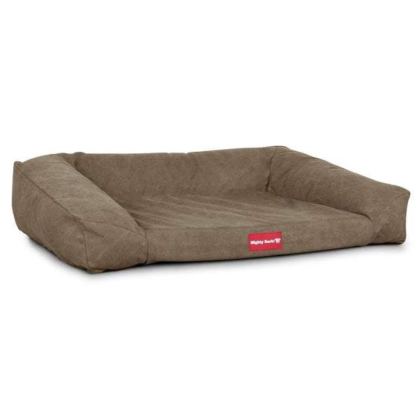 "Das Sofa Von Mighty-Bark" - Orthopädische Hundesofa, Hundebett,  Klein - XXL - Stonewashed-stoff Erde