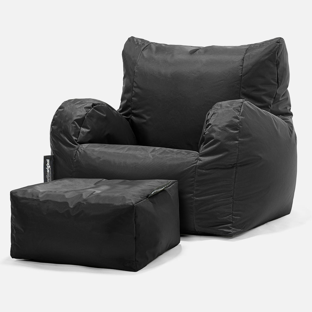 SmartCanvas™ Lehnstuhl Sitzsack Outdoor - Schwarz 02