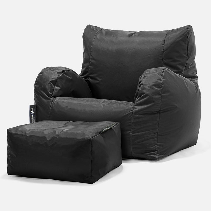 SmartCanvas™ Lehnstuhl Sitzsack Outdoor - Schwarz 02