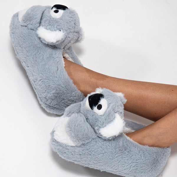 Damen Hausschuhe im Koala-Design Fabric Close-up Image