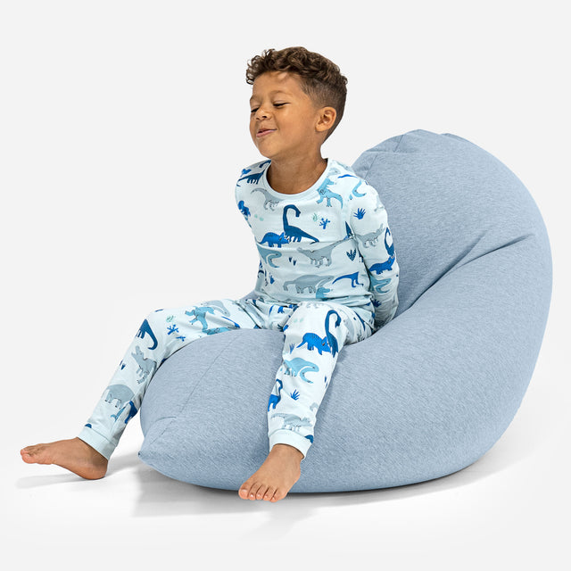 Großer Sitzsack für Kinder 2-6 Jahre - Elastische Baumwolle Baby Blau 01