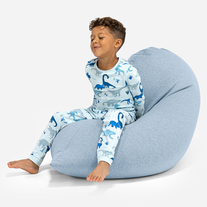 Großer Sitzsack für Kinder 2-6 Jahre - Elastische Baumwolle Baby Blau 01