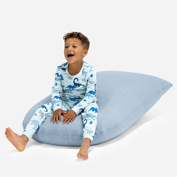 Großer Sitzsack für Kinder 2-6 Jahre - Elastische Baumwolle Baby Blau 01