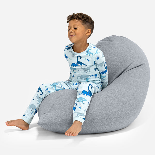 Großer Sitzsack für Kinder 2-6 Jahre - Elastische Baumwolle Hellgrau 01