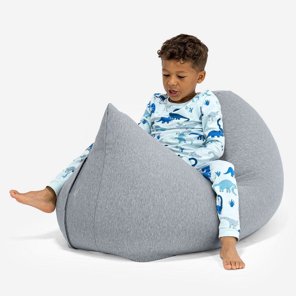 Großer Sitzsack für Kinder 2-6 Jahre - Elastische Baumwolle Hellgrau 02