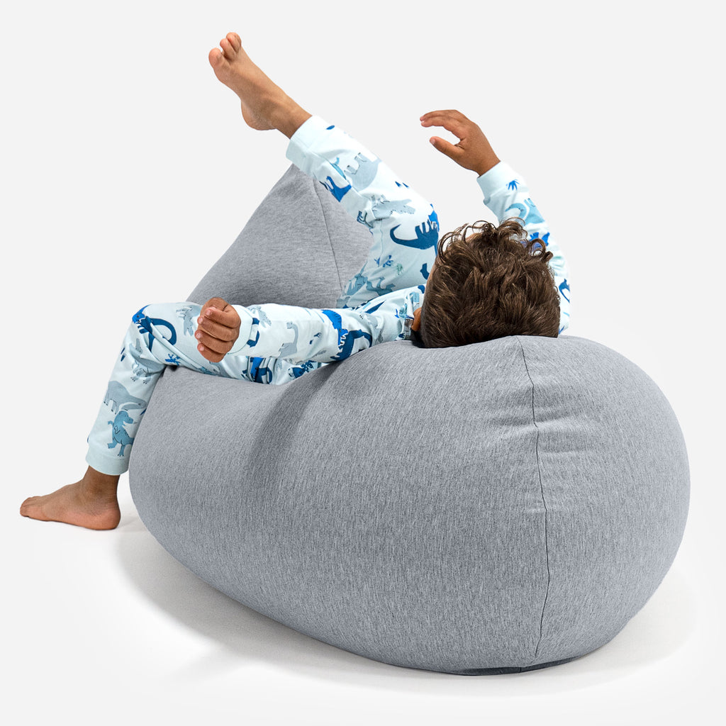 Großer Sitzsack für Kinder 2-6 Jahre - Elastische Baumwolle Hellgrau 04