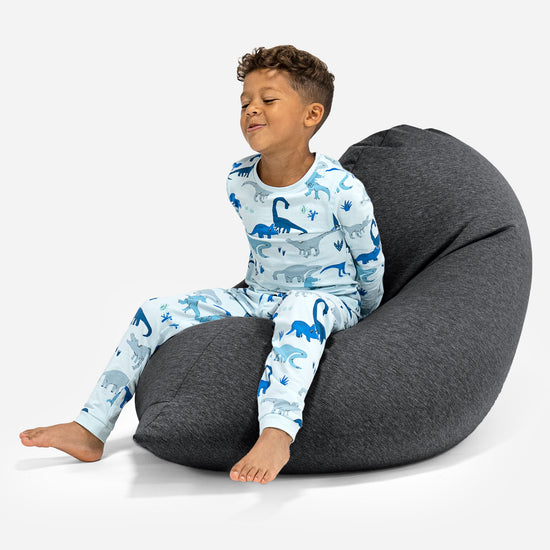 Großer Sitzsack für Kinder 2-6 Jahre - Elastische Baumwolle Schiefergrau 01