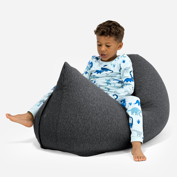 Großer Sitzsack für Kinder 2-6 Jahre - Elastische Baumwolle Schiefergrau 02