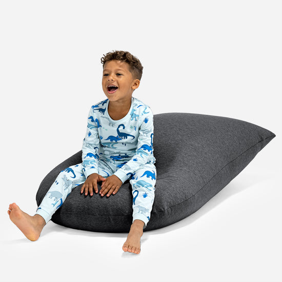Großer Sitzsack für Kinder 2-6 Jahre - Elastische Baumwolle Schiefergrau 05