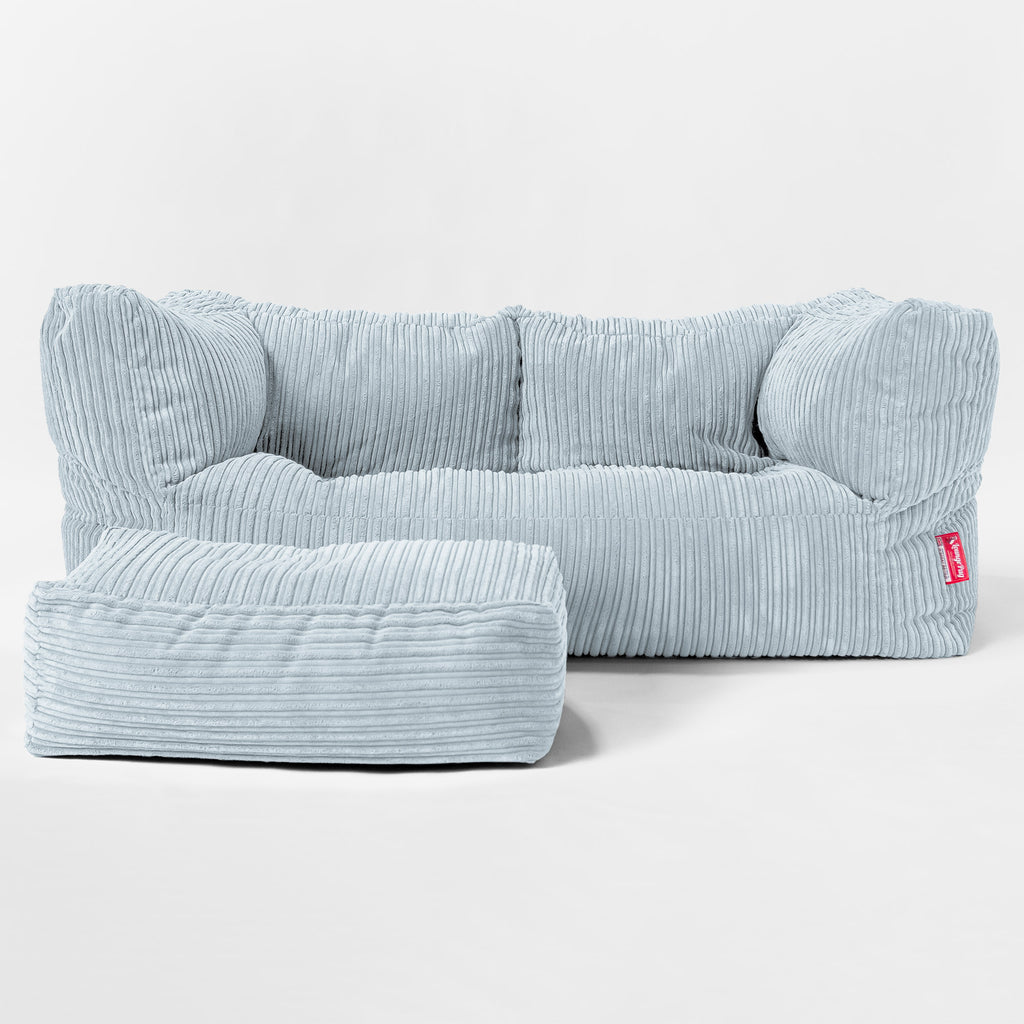 2-Sitzer Albert Sitzsacksofa - Cord Baby Blau 02
