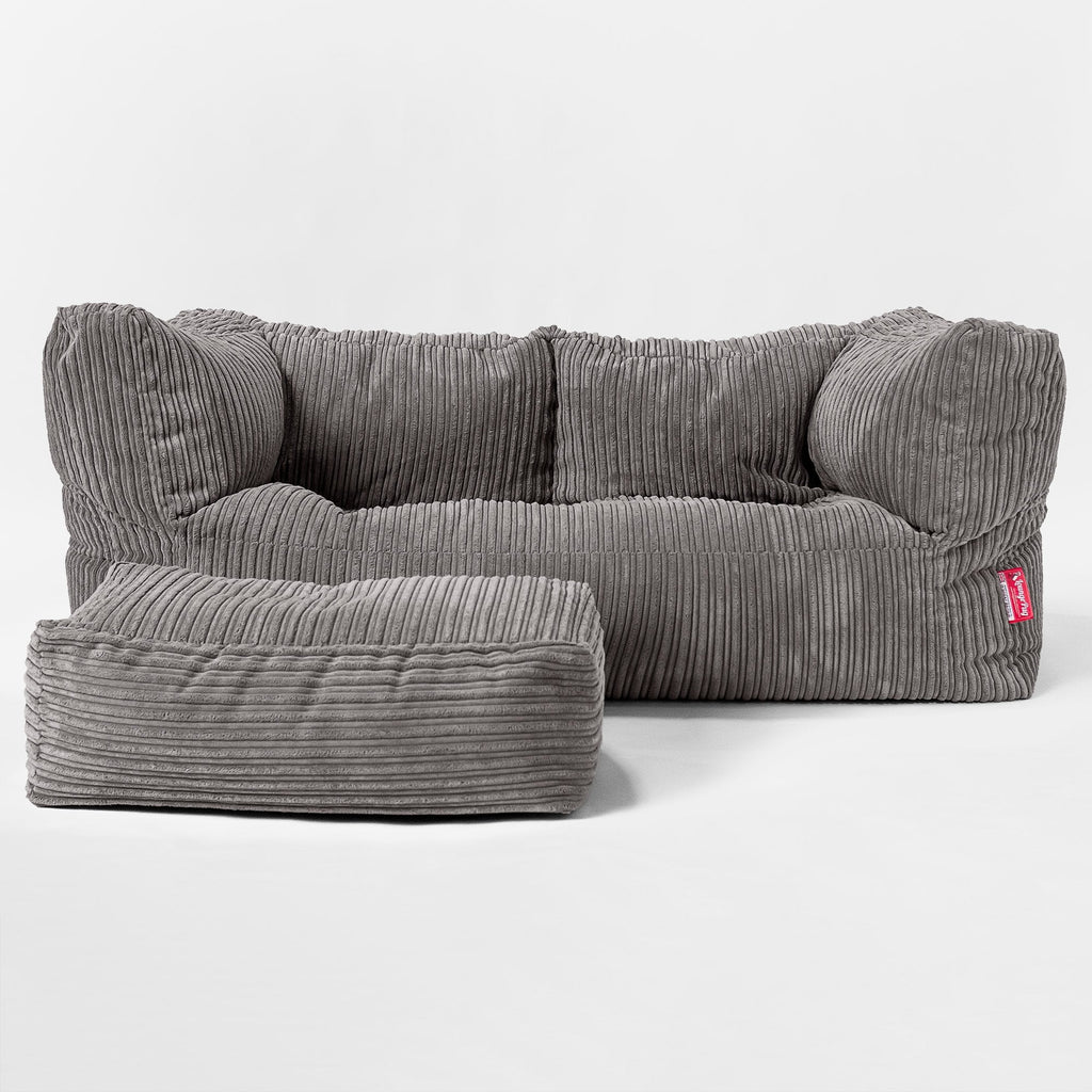 2-Sitzer Albert Sitzsacksofa - Cord Schiefergrau 02