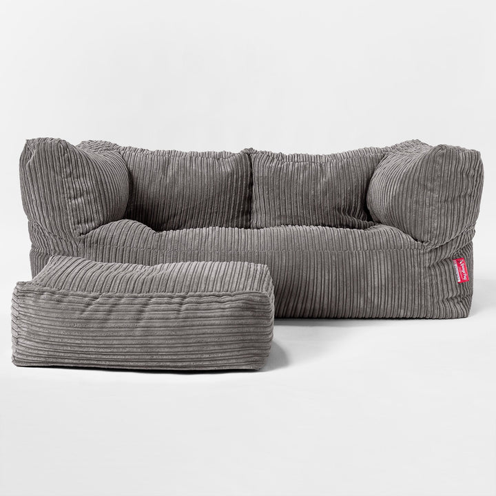 2-Sitzer Albert Sitzsacksofa - Cord Graphitgrau 02