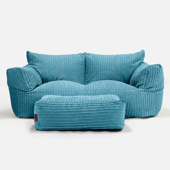 Josephine Sitzsack Sofa - Cord Türkis 02