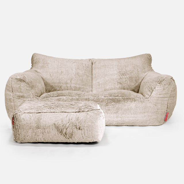 Josephine Sitzsack Sofa - Kaninchen Kunstfell Goldbraun 02