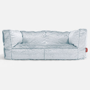 2-Sitzer Albert Sitzsacksofa - Kaninchen Kunstfell Pastellblau