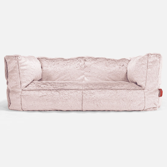 2-Sitzer Albert Sitzsacksofa - Kaninchen Kunstfell Pastellrosa 01