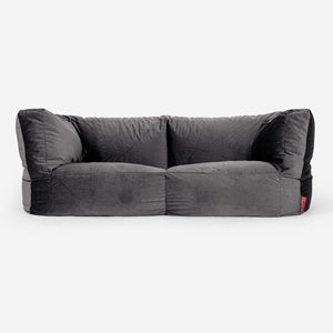 2-Sitzer Albert Sitzsacksofa - Samt Schiefergrau