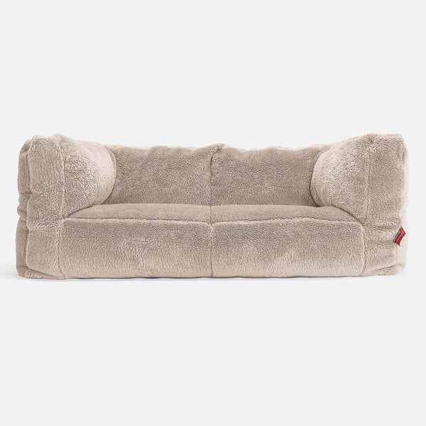 2-Sitzer Albert Sitzsacksofa - Teddy Kunstfell Nerzfarben 01