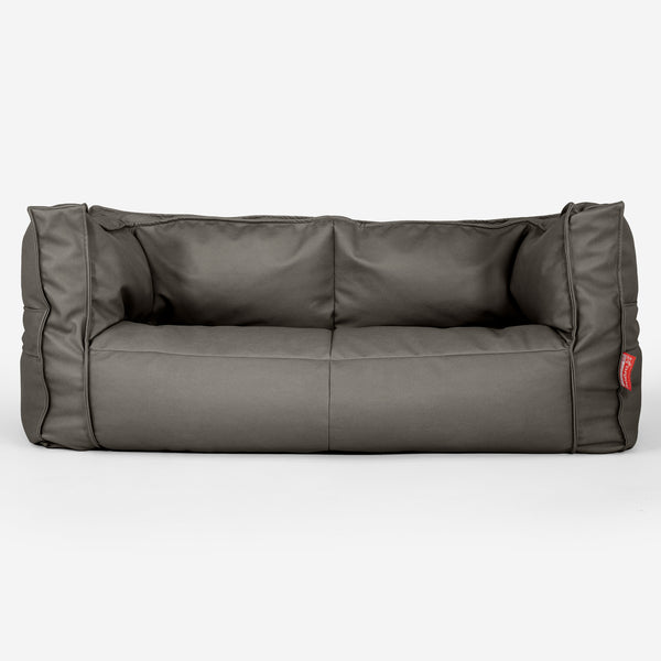 2-Sitzer Albert Sitzsacksofa - Veganes Leder Grau 01