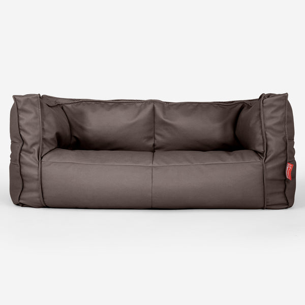 2-Sitzer Albert Sitzsacksofa - Veganes Leder Schoko 01