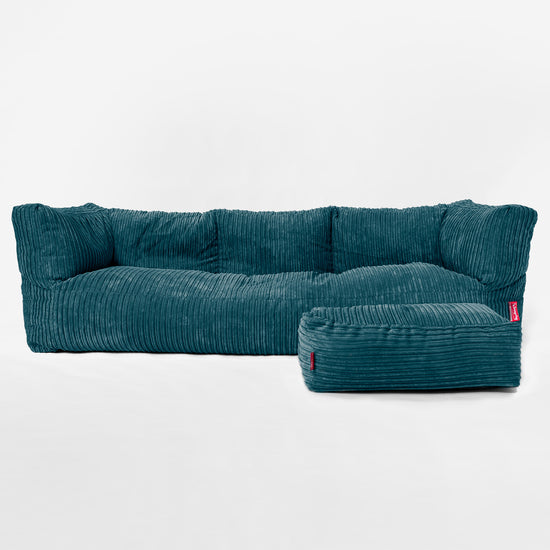 3-Sitzer Albert Sitzsacksofa - Cord Blaugrün 02