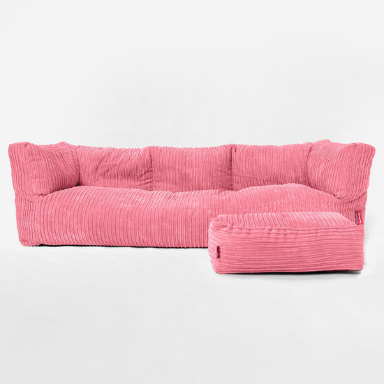 3-Sitzer Albert Sitzsacksofa - Cord Koralle 02