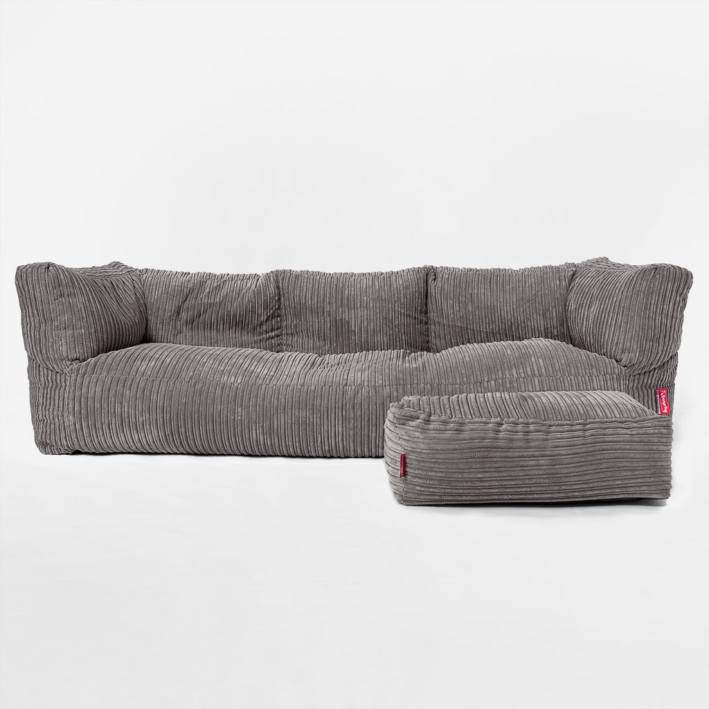3-Sitzer Albert Sitzsacksofa - Cord Schiefergrau 02