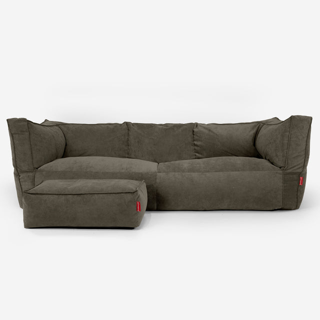 3-Sitzer Albert Sitzsacksofa - Feincord Olivgrün 02