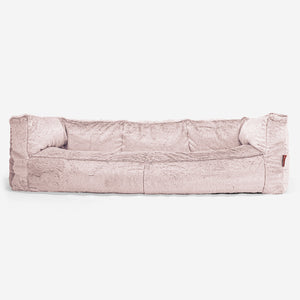 3-Sitzer Albert Sitzsacksofa - Kaninchen Kunstfell Pastellrosa