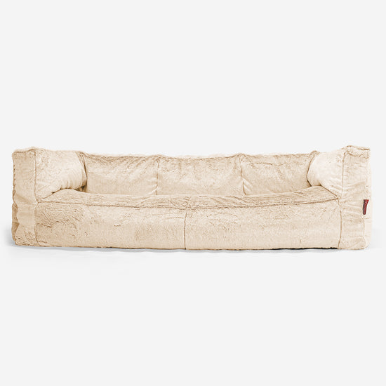 3-Sitzer Albert Sitzsacksofa - Kaninchen Kunstfell Weiß 01