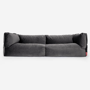 3-Sitzer Albert Sitzsacksofa - Samt Schiefergrau