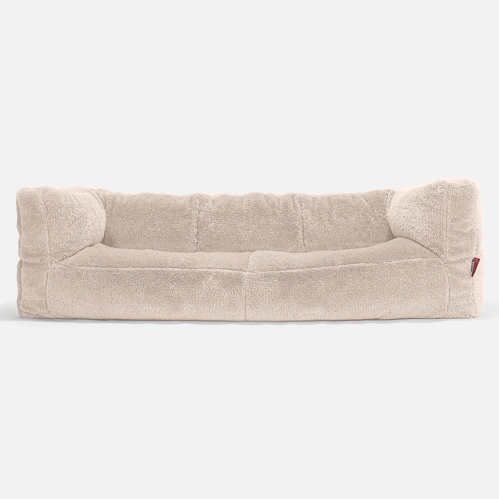 3-Sitzer Albert Sitzsacksofa - Teddy Kunstfell Creme 01