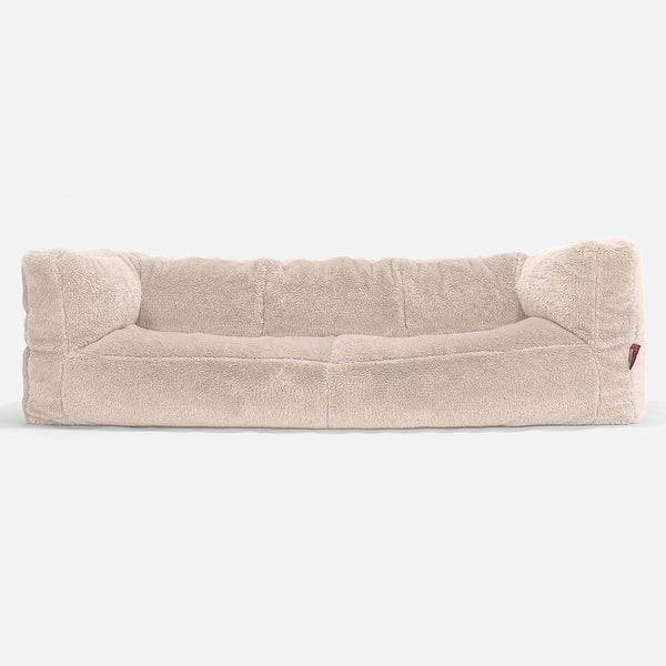 3-Sitzer Albert Sitzsacksofa - Teddy Kunstfell Creme 01