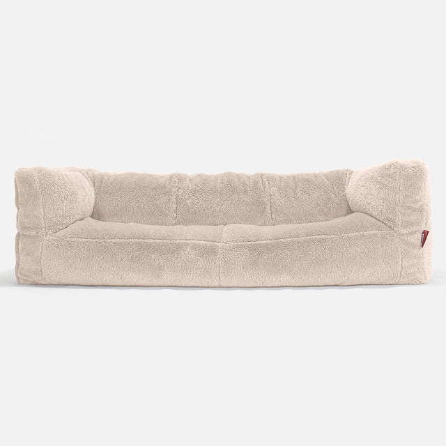 3-Sitzer Albert Sitzsacksofa - Teddy Kunstfell Creme 01