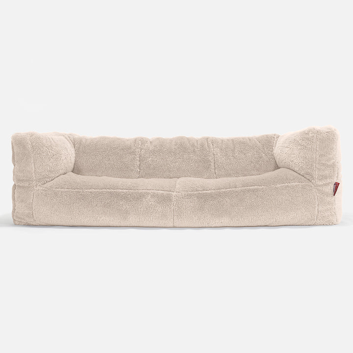 3-Sitzer Albert Sitzsacksofa - Teddy Kunstfell Creme 01