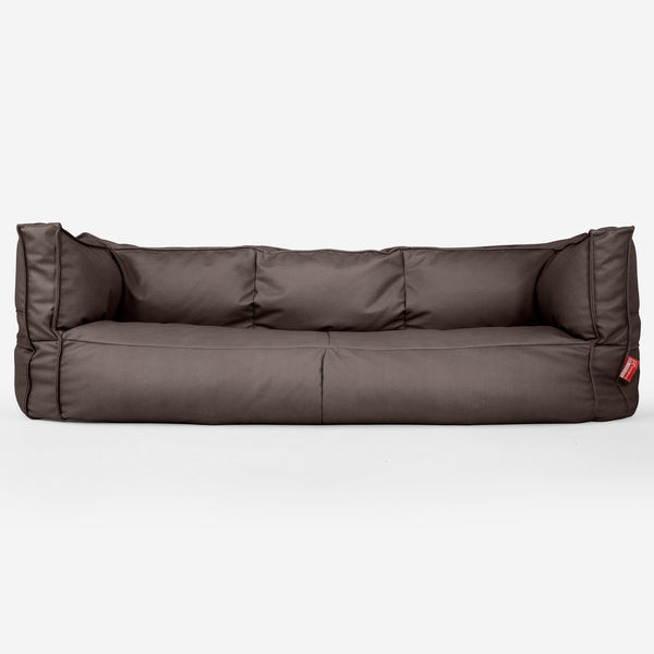 3-Sitzer Albert Sitzsacksofa - Veganes Leder Schoko 01